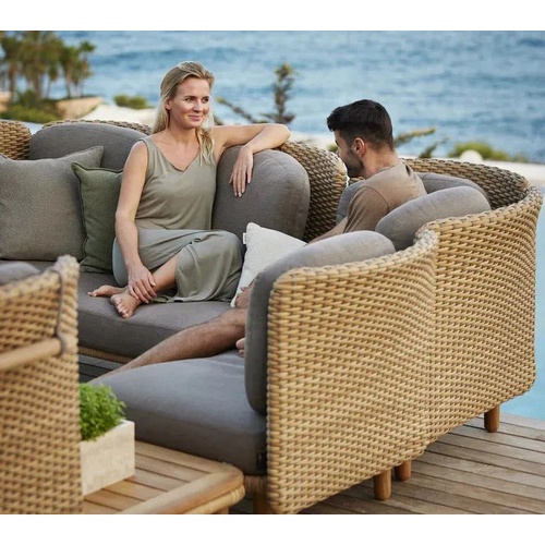 Arch 3-seater sofa w/ low arm/backrest &amp; chaise lounge