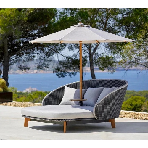 Classic parasol w/pulley system low, dia. 2,4 m, for Peacock daybed